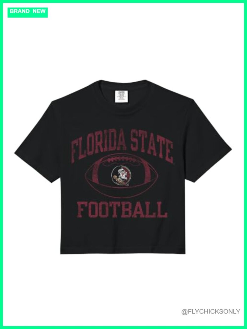NCAA Florida State Seminoles Crop Top Boxy Fit Vintage Cotton